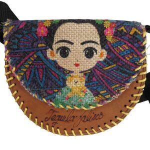 VINTAGE Handmade Jalisco 'Frida Kahlo' Mini Crossbody Bag (7"x6"x2")